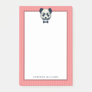 Panda Stripes Add Your Name Post-it Notes