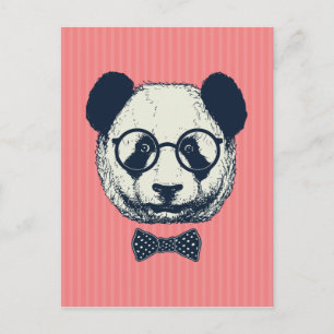 Panda Stripes Postcard