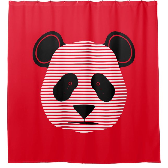 panda stripes shower curtain (Front)