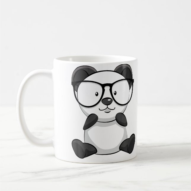Panda Sunglasses Panda Lover Themed Coffee Mug (Left)