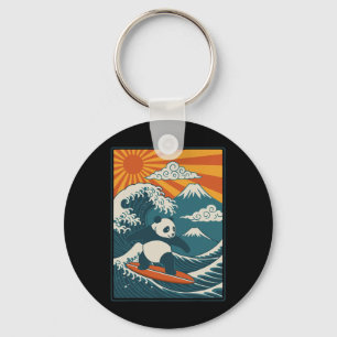 Panda Surfing Japanese _4 Key Ring