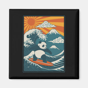 Panda Surfing Japanese _4 Magnet