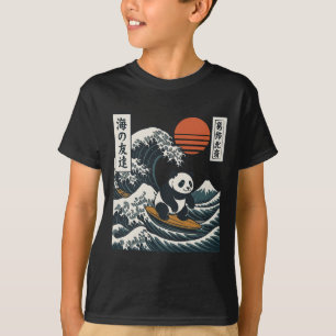 Panda Surfing Japanese Wave Great Wave _2 T-Shirt