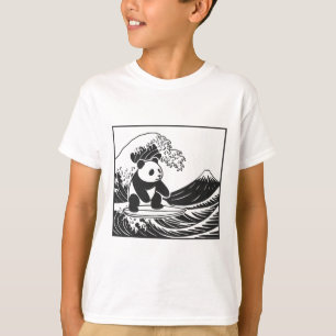 Panda Surfing Japanese Wave Great Wave _5  T-Shirt
