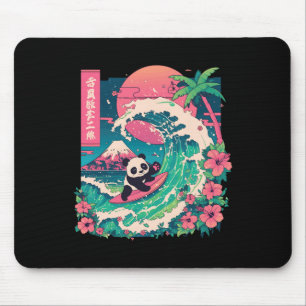 Panda Surfing Japanese Wave Great Wave _6 Mouse Pad