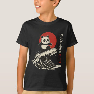 Panda Surfing Japanese Wave Great Wave T-Shirt