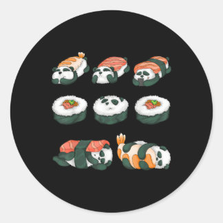 Panda Sushi Hug Animal Maki Food Classic Round Sticker