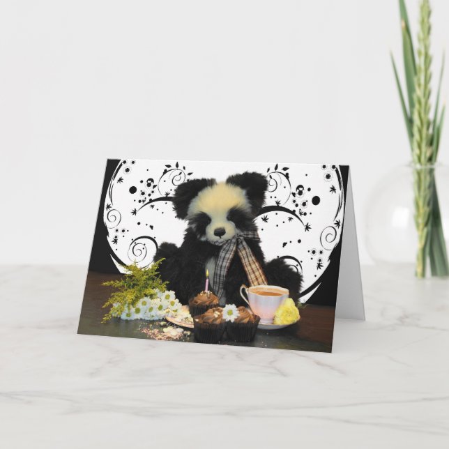 Panda Teddy Bear Birthday Card (Front)