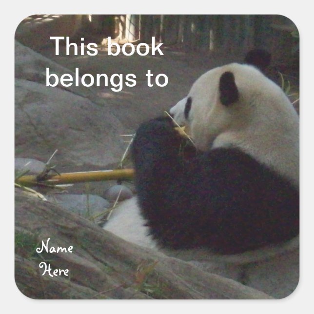 Panda This Book Belongs To, Bookplate Sticker (Front)