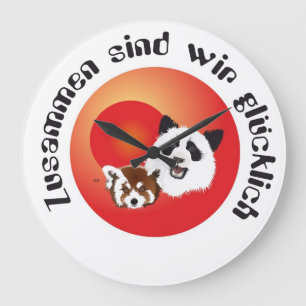 Panda Treffen Uhr Large Clock