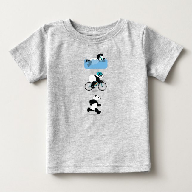 Panda Triathlon Babys T-Shirt (Front)