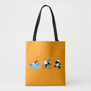 Panda Triathlon Tote Bag