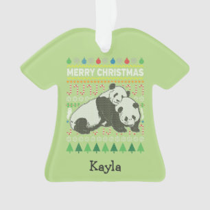Panda Ugly Christmas Sweater Wildlife Series Ornament