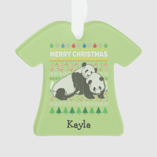 Panda Ugly Christmas Sweater Wildlife Series Ornament
