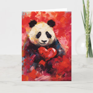Panda Valentines day Holiday Card