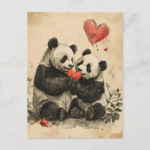 Panda Valentine's Day  Postcard