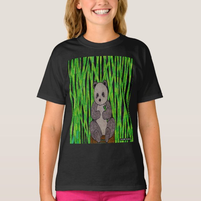 Panda (vivid) - Girl's Basic T-Shirt (Front)
