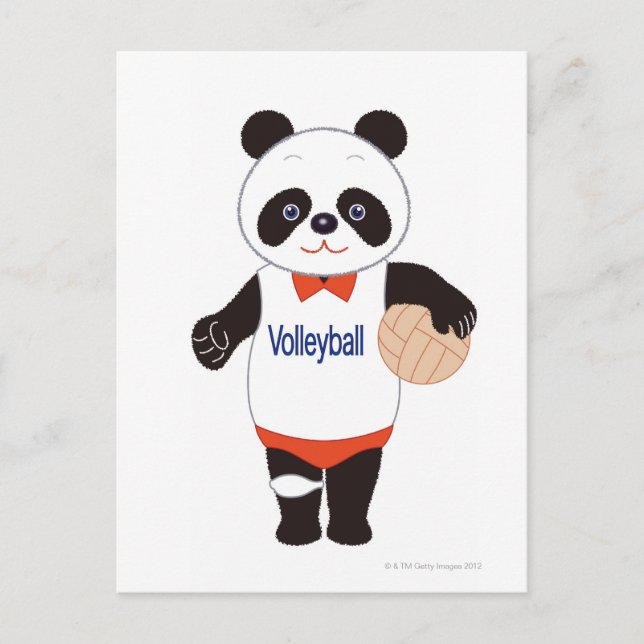 Panda Volleyball Player Postcard (Front)