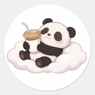 panda,warm,healing,slow-paced,inner peace #012 classic round sticker