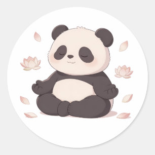 panda,warm,healing,slow-paced,inner peace #02 classic round sticker