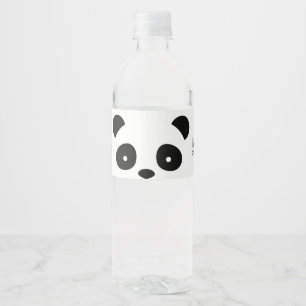 Panda Water Bottle Labels, Black and white label