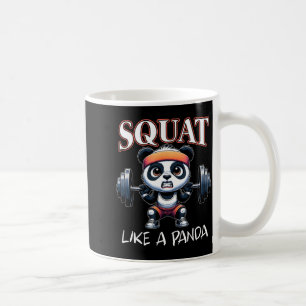 Panda Weightlifting Fitness Funny Gym Quote Squat  Coffee Mug