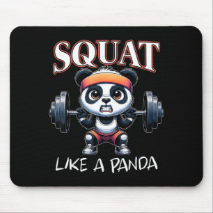Panda Weightlifting Fitness Funny Gym Quote Squat  Mouse Pad