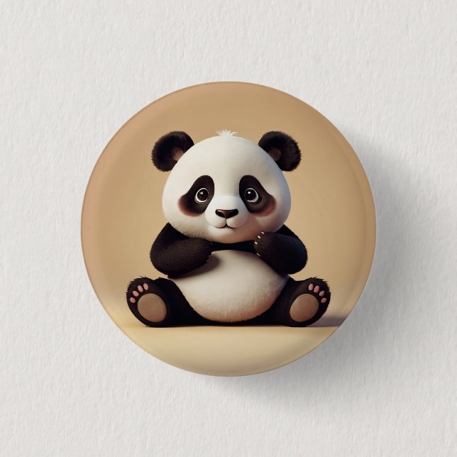 panda,Whimsical, simple, and stylish 3 Cm Round Badge (Front)