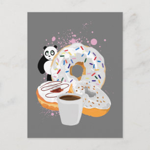 Panda & White Doughnuts  Postcard