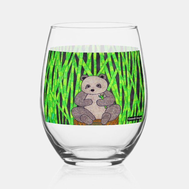 Panda - Wine Glass (Front)
