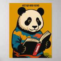 Panda With A Book — Get Up And Read!