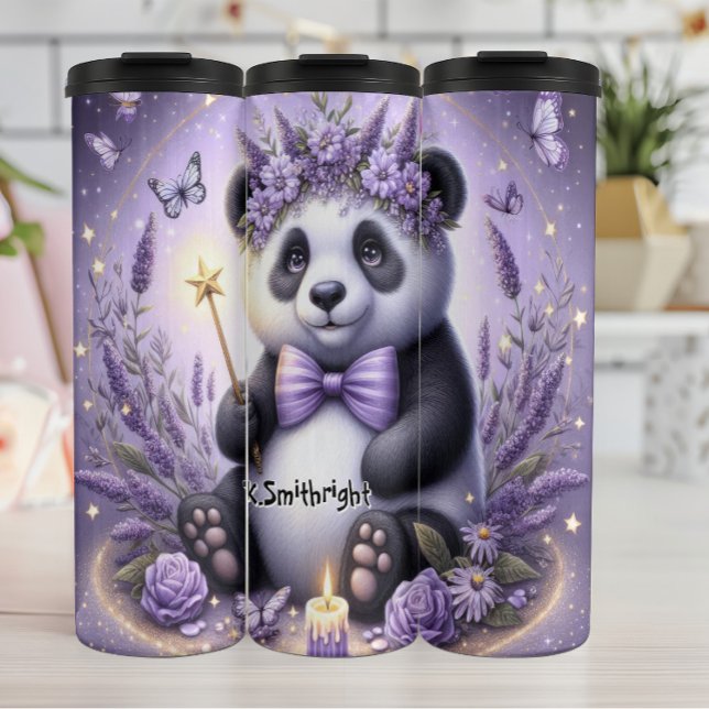 Panda with a Crown of Flowers Thermal Tumbler (Creator Uploaded)