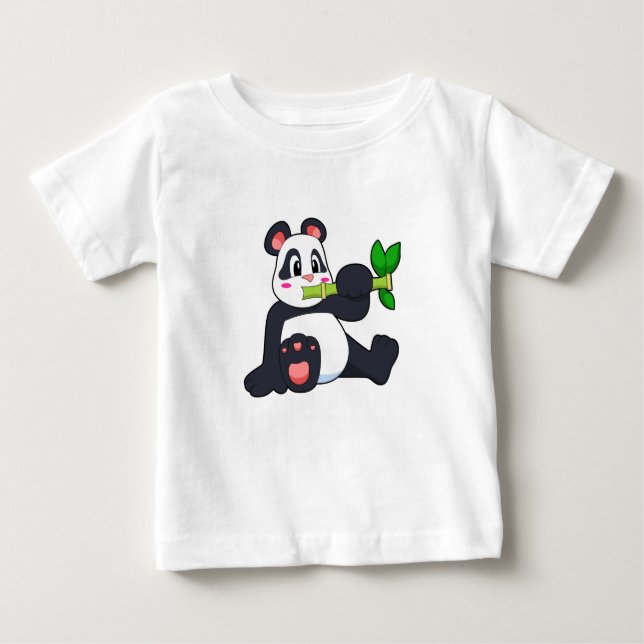 Panda with Bamboo Baby T-Shirt (Front)