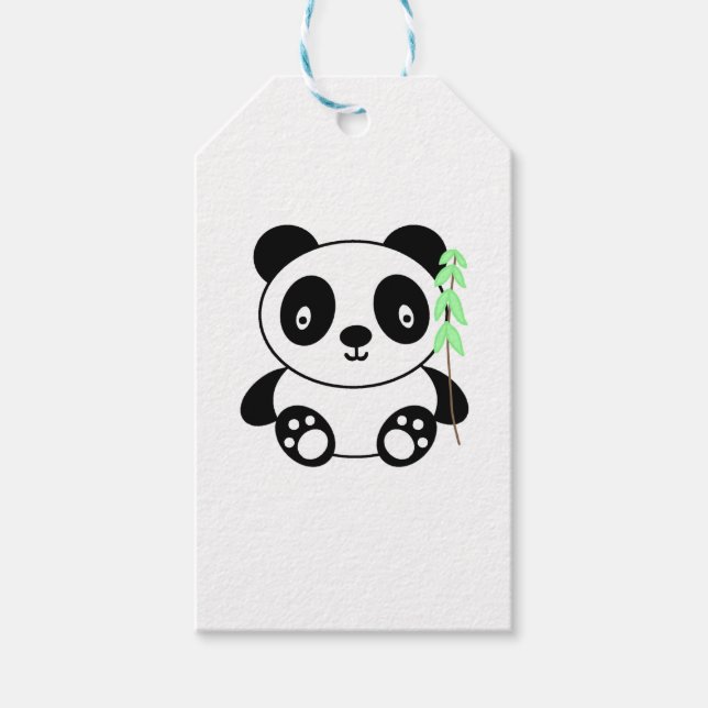 Panda with Bamboo Gift Tags (Front)