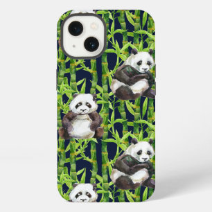 Panda With Bamboo Watercolor Pattern iPhone 13 Case