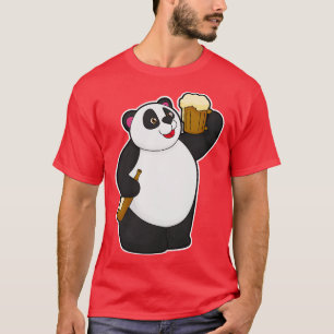 Panda with Beer bottle Beer mug T-Shirt