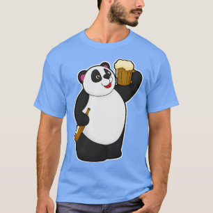Panda with Beer bottle Beer mug T-Shirt