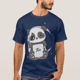 Panda With Boba Bubble Milk Tea Anime Kawaii Bear T-Shirt