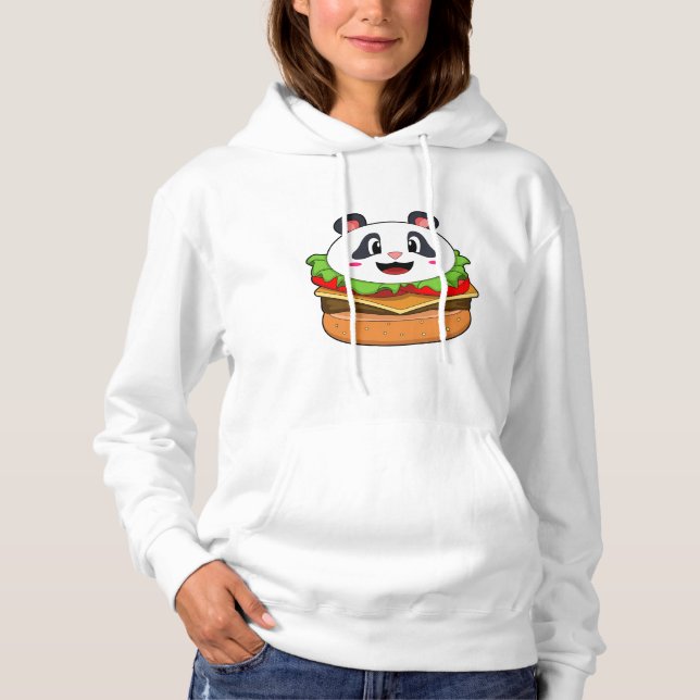 Panda with Burger Hoodie (Front)