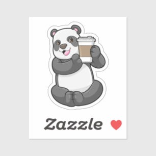 Panda with Coffee to go
