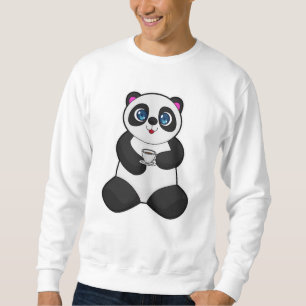 Panda with Cup of Coffee Sweatshirt