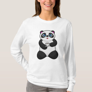 Panda with Cup of Coffee T-Shirt