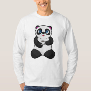 Panda with Cup of Coffee T-Shirt