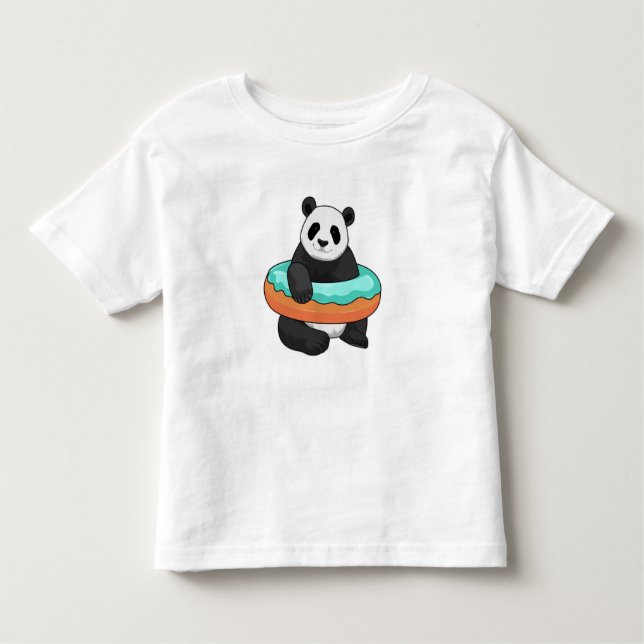 Panda with Donut Toddler T-Shirt (Front)