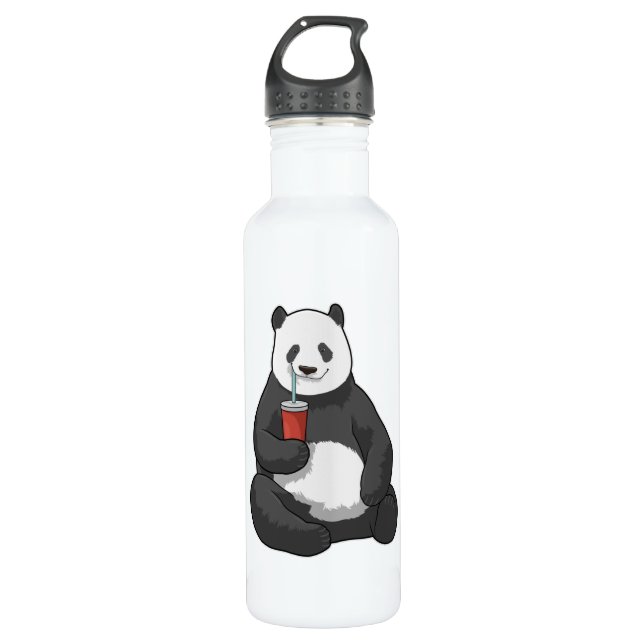 Panda with Drink 710 Ml Water Bottle (Front)