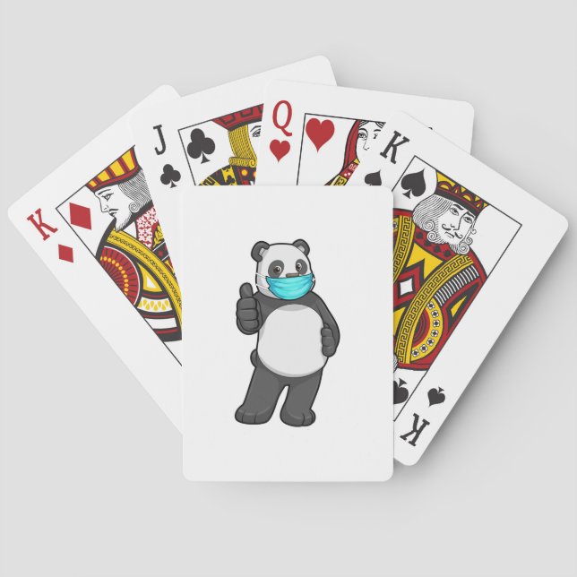 Panda with Face mask Playing Cards (Back)