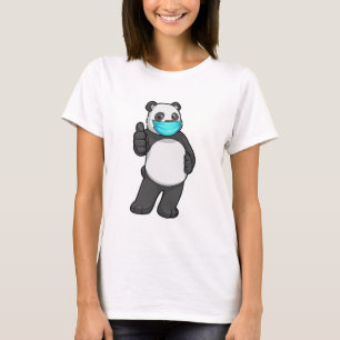 Panda with Face mask T-Shirt