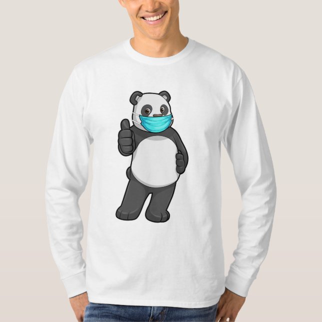 Panda with Face mask T-Shirt (Front)