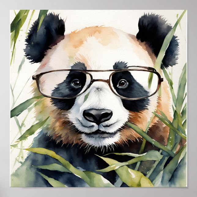 Panda with glasses poster (Front)