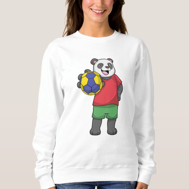 Panda with Handball Sports Sweatshirt (Front)